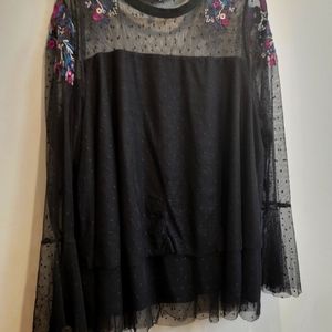 3X black Lane Bryant shirt with shear sleeves